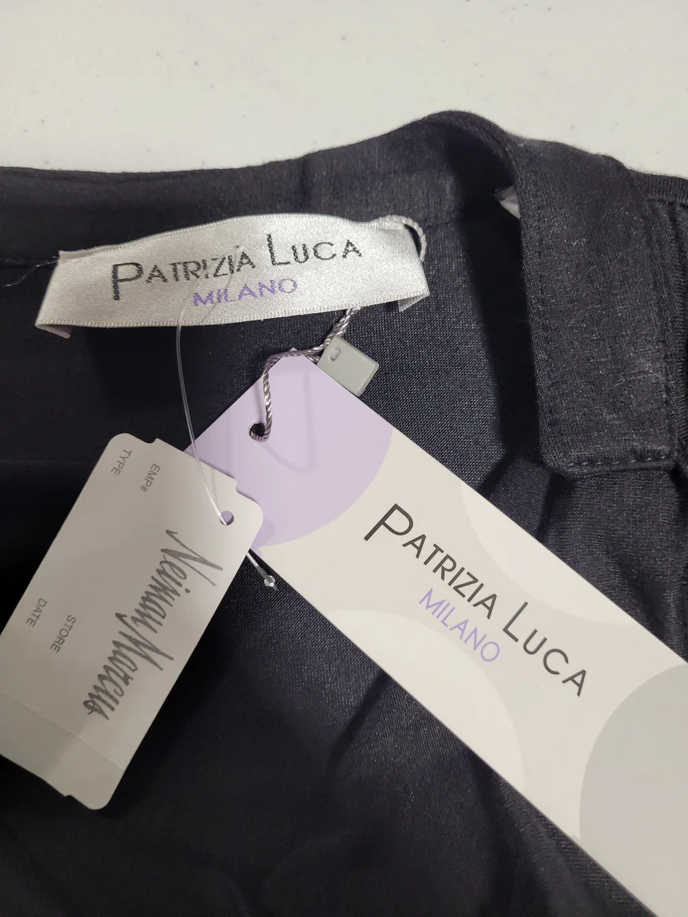 Patrizia Luca Black Long Sleeve Drape Top - Picture 2 of 4
